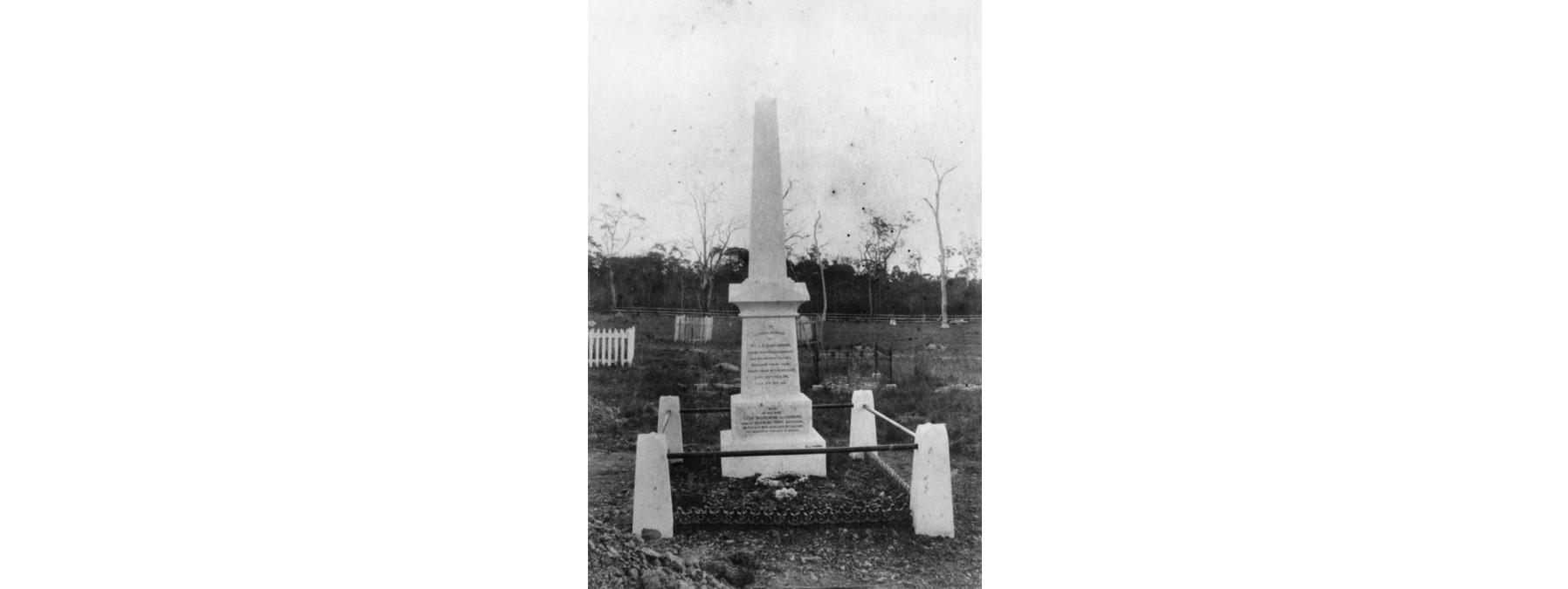 Photograph of the grave of Pastor J. G. Haussmann. Source: John Oxley Library, State Library of Queensland, Negative No. 190266.