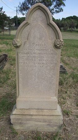 Headstone of William Henry Wiseman, died 1871, South Rockhampton Cemetery. Source: Photograph by Charmaine Ohl, Find A Grave website, Memorial ID: 68258341.