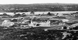 Brisbane in 1862, showing the area around the old women's factory prison. Source: John Oxley Library, State Library of Queensland, Negative No. 80761.