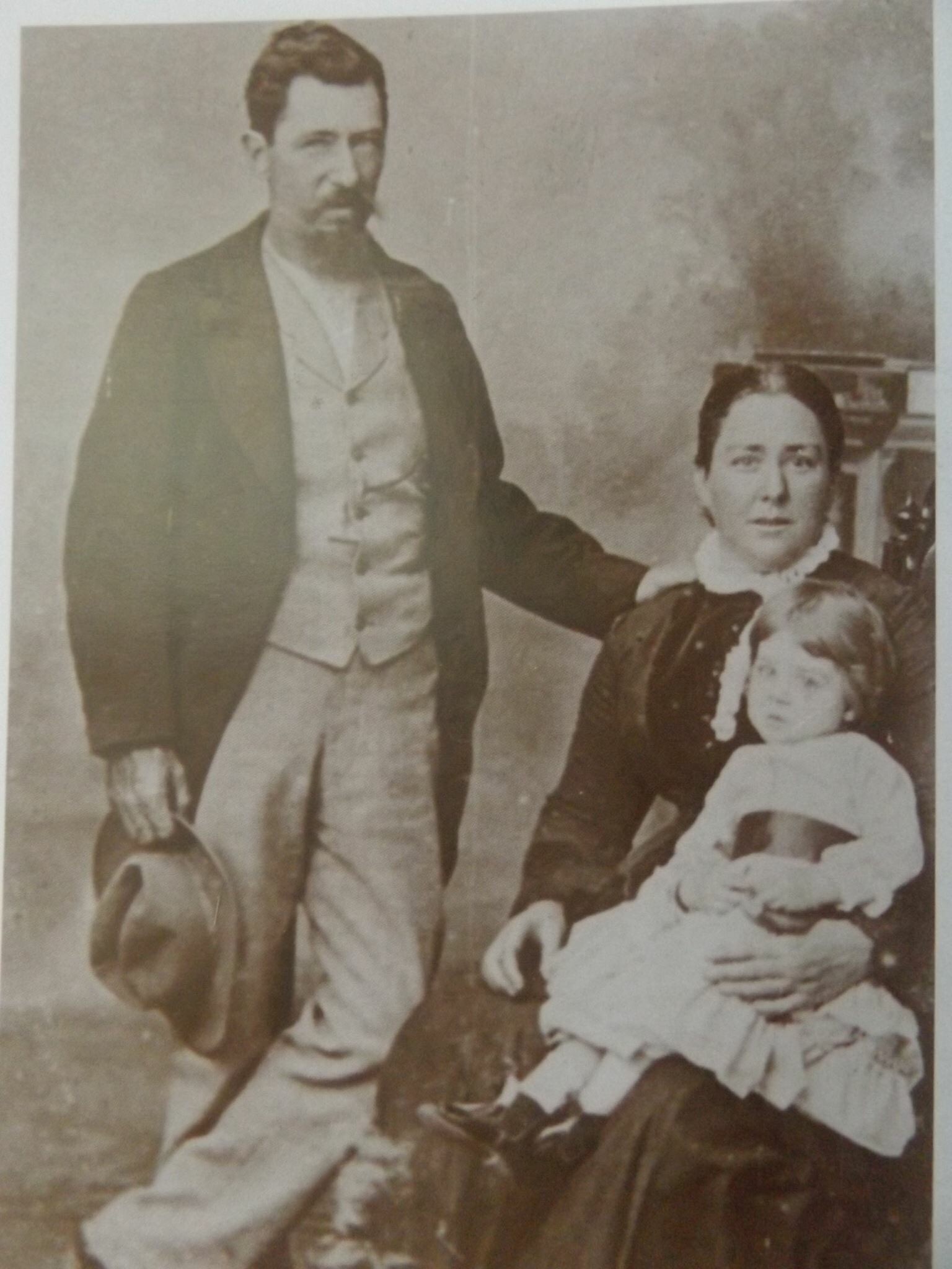 Photograph of Joseph and Mary Dolleur with one of their ten children. Source: Photograph uploaded to public family trees of Joseph Dolleur (Delore) on the Ancestry website.