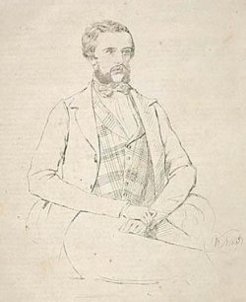 Portrait of Edmund B. Kennedy, the Government surveyor. Source: William Nicholas, lithograph, 1848. National Library of Australia, Bib ID: 2685953.