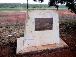 Photograph of the Jackey Jackey Memorial, Bamaga, Queensland. Source: John Huth, photographer, Memorial entry for 'Jackey Jackey', Monument Australia website.