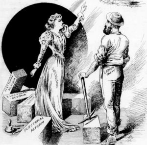 Cartoon in the Worker, 14 December 1895, p. 40.